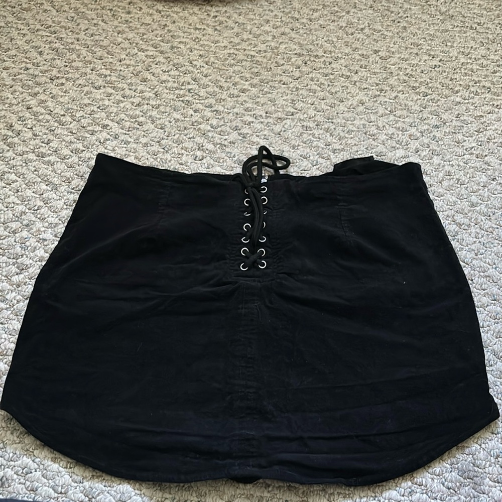 Lace up mini skirt
